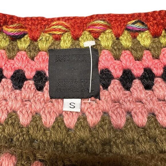 James Coviello x Anna Sui RARE Granny Knit Striped 100% Alpaca Knit Skirt Size S - Picture 5 of 10